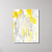 'Dat is willekeurige' grijze en gele Abstracte kun Canvas Afdruk (Voorkant)
