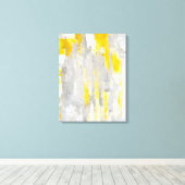 'Dat is willekeurige' grijze en gele Abstracte kun Canvas Afdruk (Insitu (Houten vloer))