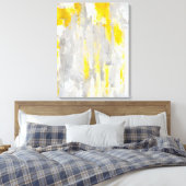 'Dat is willekeurige' grijze en gele Abstracte kun Canvas Afdruk (Insitu (Slaapkamer))