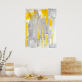 'Dat is willekeurige' grijze en gele Abstracte kun Poster (Keuken)