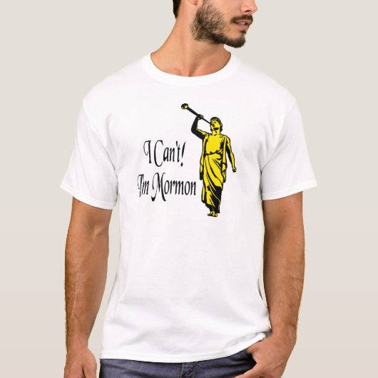 Dat kan ik niet, ik ben Mormon. T-shirt (Voorkant)