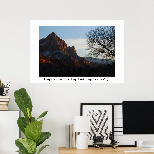 Dat kan omdat ze denken dat ze dat kunnen poster (Thuiskantoor)