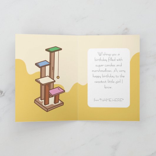 Dat Kat Cat Life in Box Kinder Editable Birthday Kaart (Binnen)