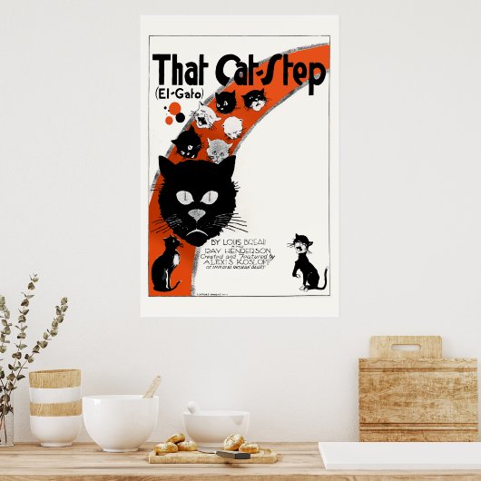 Dat kat stopt - El Gato groot Poster (Keuken)