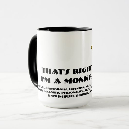 Dat klopt, ik ben een aap mok (Voorkant links)