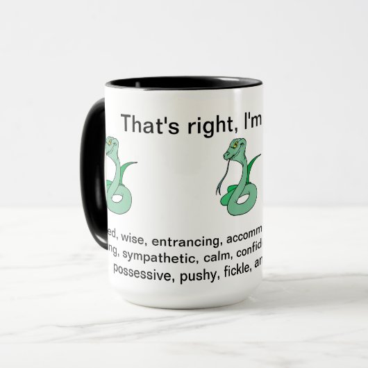 Dat klopt, ik ben een slang mok (Voorkant links)