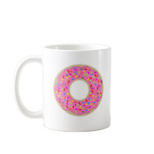 Dat lekkere roze donut Schattige ontbijt plezier