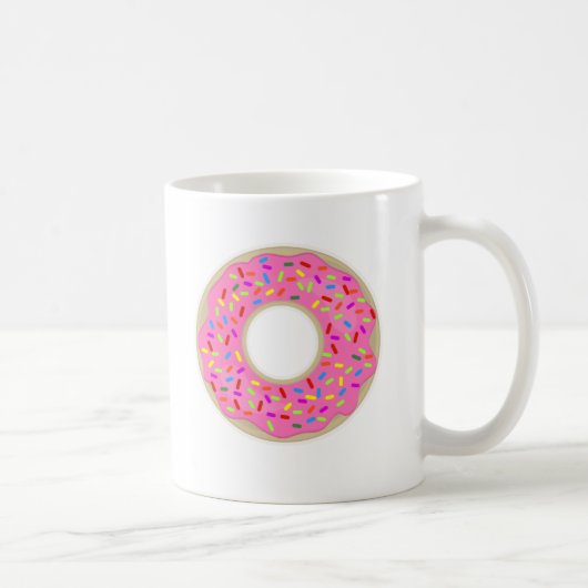 Dat lekkere roze donut Schattige ontbijt plezier Koffiemok (Rechts)