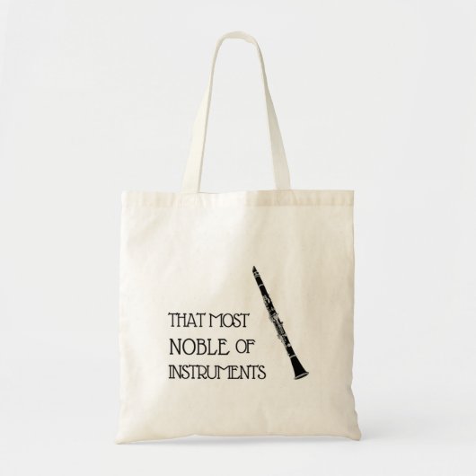 Dat meest noble van instrumenten - Clarinet Tote Bag (Voorkant)