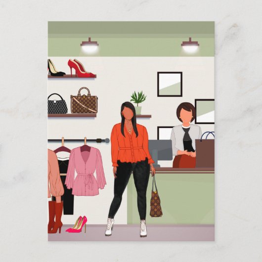 Dat meisje | Chic Kleurrijk Alledaags Ontwerp Briefkaart (Voorkant)