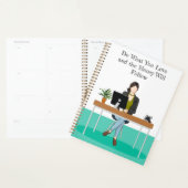 Dat meisje | Dagelijks wit en Blauwgroen beeld Planner (Display)