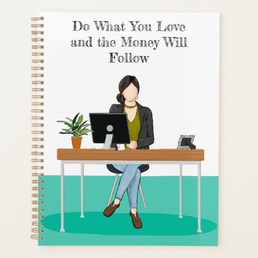 Dat meisje | Dagelijks wit en Blauwgroen beeld Planner (Voorkant)