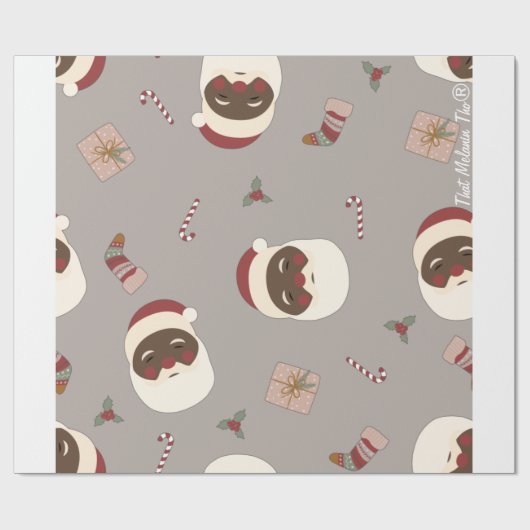 Dat Melanin Tho® Black Santa  Wrapping Cadeaupapier (Vlak)