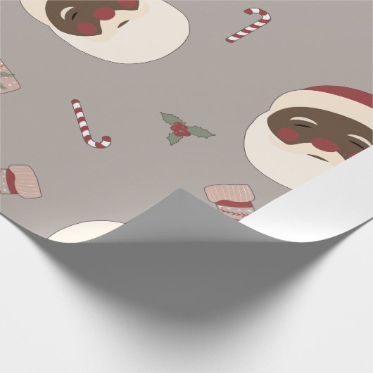 Dat Melanin Tho® Black Santa  Wrapping Cadeaupapier (Hoek)
