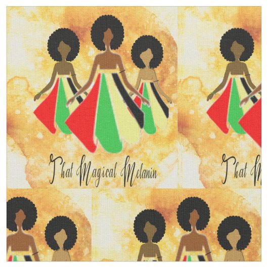Dat Melanine Magic Afrocentric Cotton Fabric Stof (Close Up)