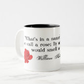 Dat noemen we een roos ... Shakespeare Tweekleurige Koffiemok (Voorkant links)