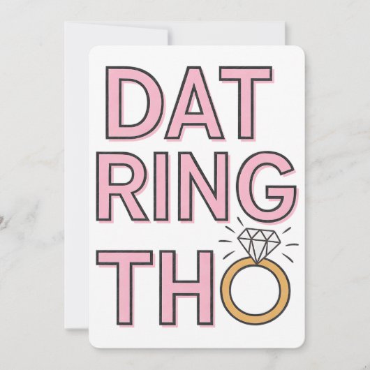 Dat Ring Tho Grappige Trouw Huwelijk Feestdagenkaart (Voorkant)