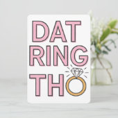 Dat Ring Tho Grappige Trouw Huwelijk Feestdagenkaart (Staand voorkant)
