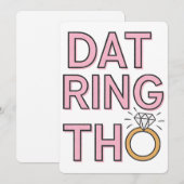 Dat Ring Tho Grappige Trouw Huwelijk Feestdagenkaart (Voorkant / Achterkant)