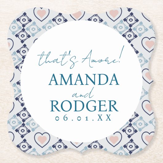 Dat’s Amore Italiaanse Tegels en Harten Kartonnen Onderzetters (Voorkant)