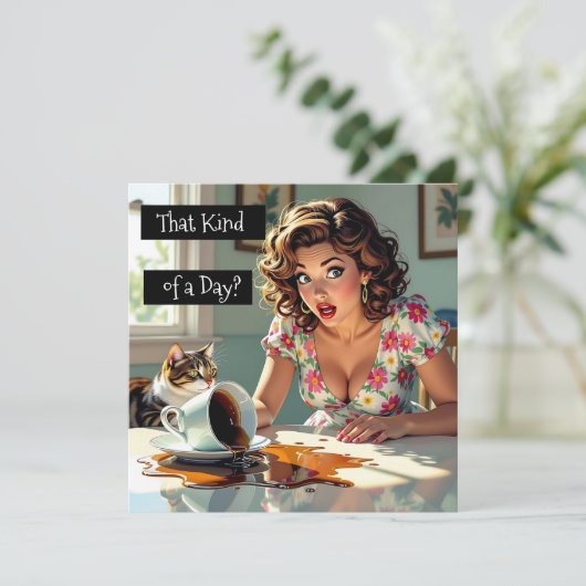 Dat soort dagen? Grappige gemorste koffie (Staand voorkant)