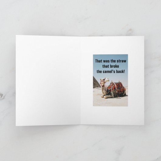 Dat was het rietje dat de rug van de kameel brak kaart (Binnen)