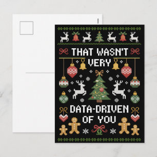 Dat was niet erg data-gedreven van je, grappige da feestdagenkaart