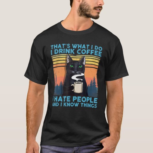 Dat wat ik doe Drink koffie waar ik mensen zwart v T-shirt (Voorkant)
