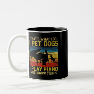 Dat wat ik doe met honden die ik piano en ik weet tweekleurige koffiemok