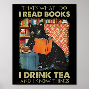 Dat wat ik lees, lees boeken die ik Drink thee en Poster