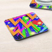 Dat wilde negentiger jaren patroon drankjes onderzetter (Linkerzijde)