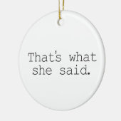 Dat zei ze. keramisch ornament (Links)