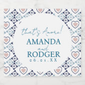 Dat zijn Amore Italiaanse Tegels en Harten Sparkling Wijnetiket (Enkel label)