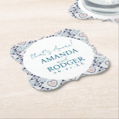 Dat zijn Amore Italiaanse Tegels en Hartjes Kartonnen Onderzetters (Gekanteld)