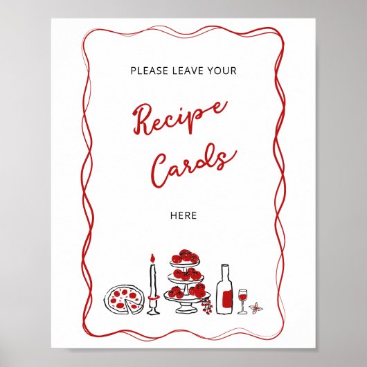 Dat zijn nog meer Italiaanse rode receptenkaarten Poster (Voorkant)