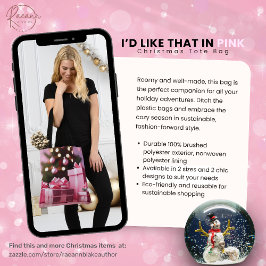 Dat zou ik leuk vinden in Pink Christmas Canvas ta Tote Bag