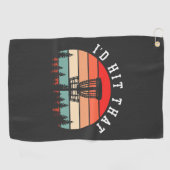Dat zou ik raken | Grappig Retro Disc Golf Golfhanddoek (Horizontaal)