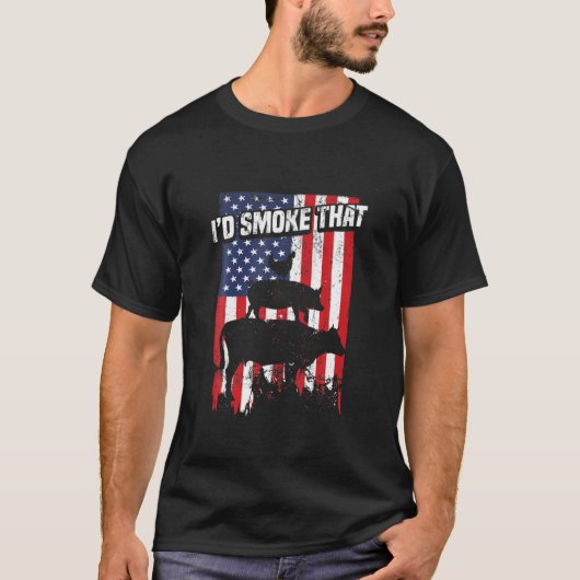 Dat zou ik roken - Grappig BBQ Smoker Father Barbe T-shirt (Voorkant)