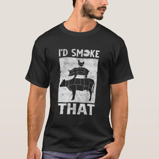 Dat zou ik roken - Grappig BBQ Smoker Father Barbe T-shirt (Voorkant)
