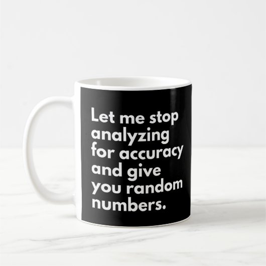 Data-analist en data wetenschapper Grappige data z Koffiemok (Links)