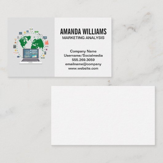 data-analist | Grafiekdiagram Visitekaartje (Voorkant / Achterkant)