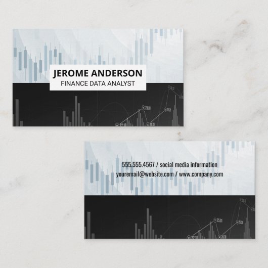 data-analist | stock market candlestick graph visitekaartje (Voorkant / Achterkant)