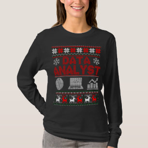 Data-analist van Schouder Kerst Lelijke trui T-shirt