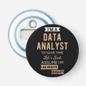Data Analyst Button Flesopener (Voorkant)