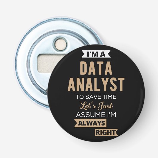 Data Analyst Button Flesopener (Voorkant)