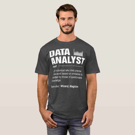 Data Analyst definieert Eat Sleep Analyze Data naa T-shirt (Voorkant volledig)