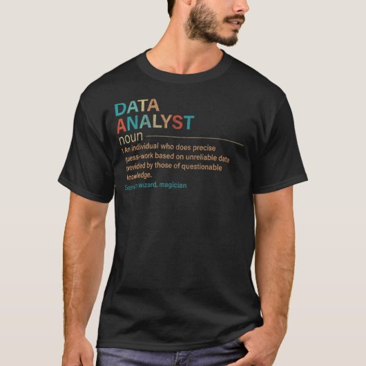 data analyst definition data wetenschapper vintage t-shirt (Voorkant)