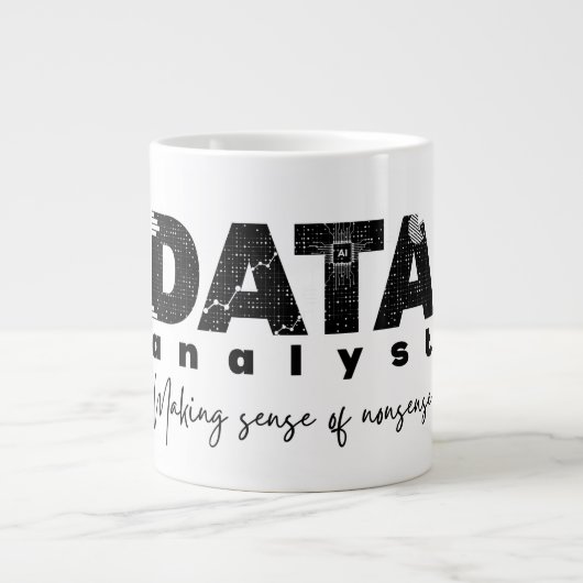 Data Analyst Design – Het gevoel van onzin Grote Koffiekop (Voorkant)