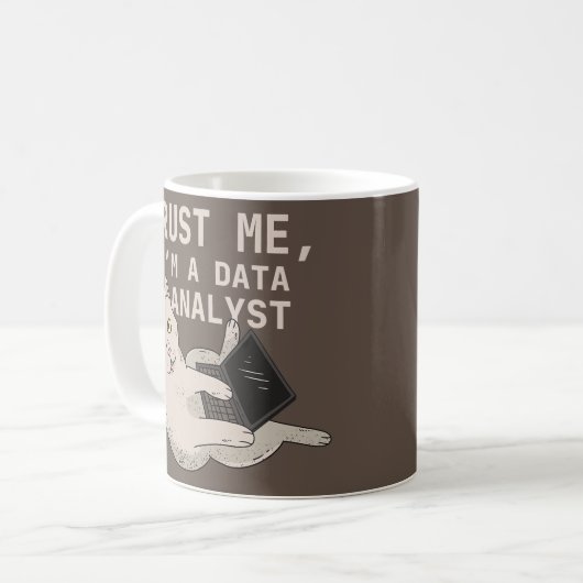 Data Analyst Funny Cat Data Analysis Science Koffiemok (Voorkant links)