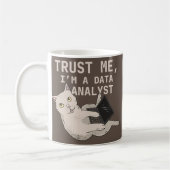 Data Analyst Funny Cat Data Analysis Science Koffiemok (Links)